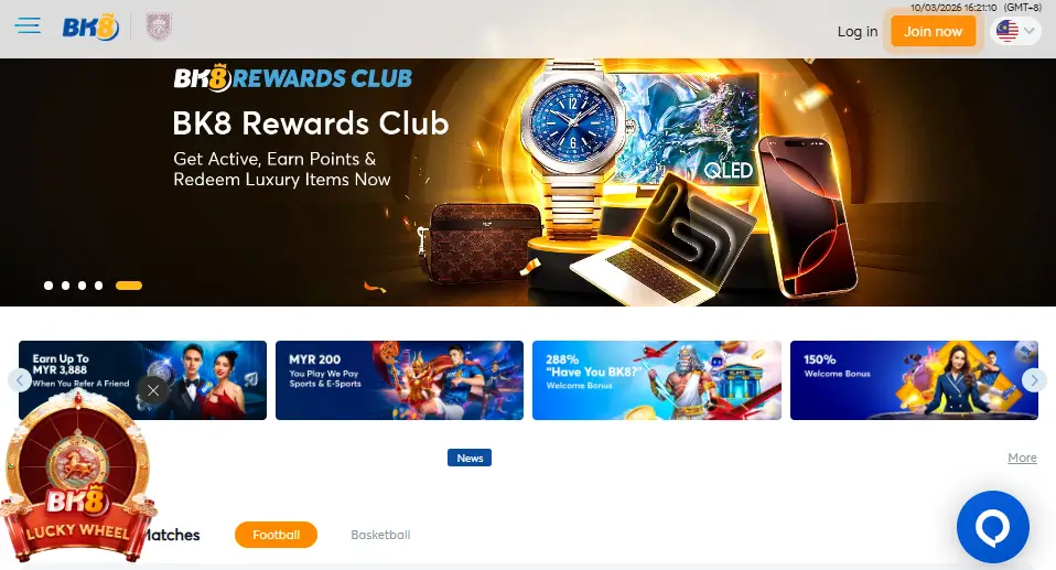 BK8 Casino Homepage