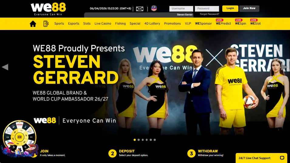 WE88 Casino Homepage